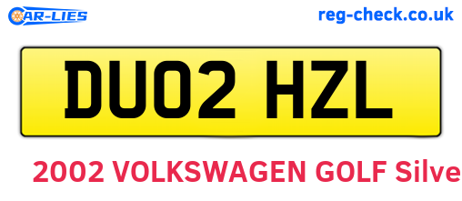 DU02HZL are the vehicle registration plates.