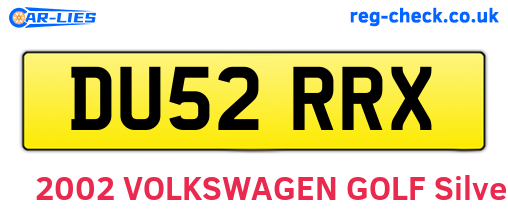 DU52RRX are the vehicle registration plates.