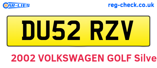 DU52RZV are the vehicle registration plates.
