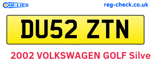 DU52ZTN are the vehicle registration plates.