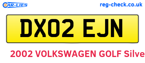 DX02EJN are the vehicle registration plates.
