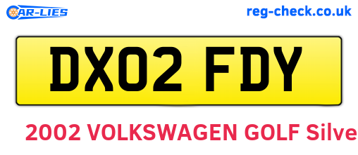 DX02FDY are the vehicle registration plates.