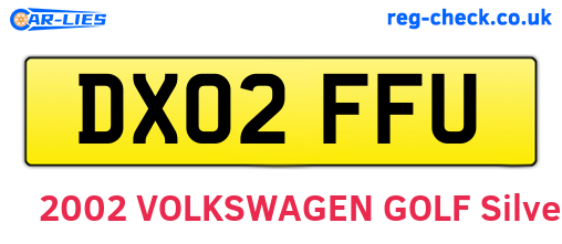 DX02FFU are the vehicle registration plates.