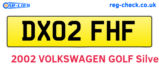 DX02FHF are the vehicle registration plates.