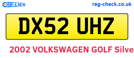 DX52UHZ are the vehicle registration plates.