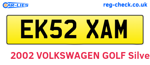 EK52XAM are the vehicle registration plates.