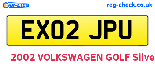 EX02JPU are the vehicle registration plates.