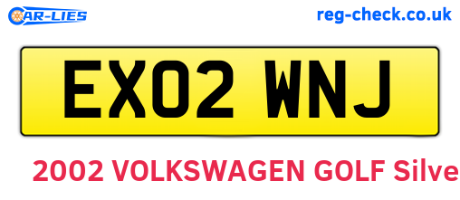 EX02WNJ are the vehicle registration plates.