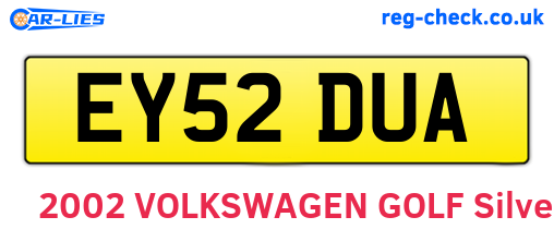 EY52DUA are the vehicle registration plates.
