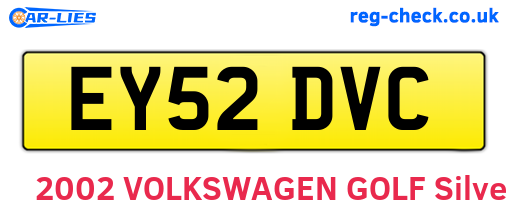 EY52DVC are the vehicle registration plates.
