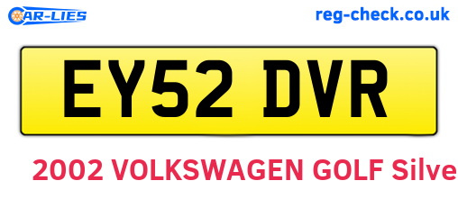 EY52DVR are the vehicle registration plates.