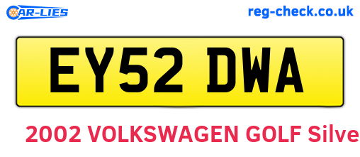 EY52DWA are the vehicle registration plates.