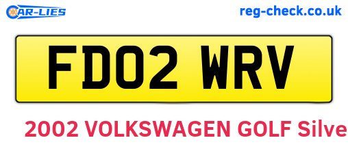 FD02WRV are the vehicle registration plates.