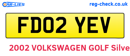 FD02YEV are the vehicle registration plates.