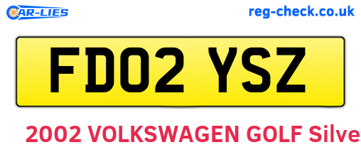 FD02YSZ are the vehicle registration plates.