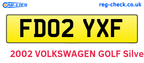 FD02YXF are the vehicle registration plates.