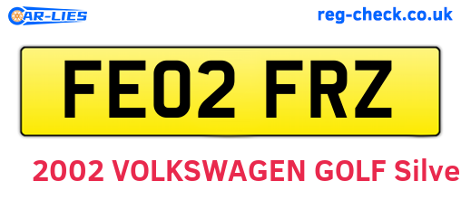 FE02FRZ are the vehicle registration plates.