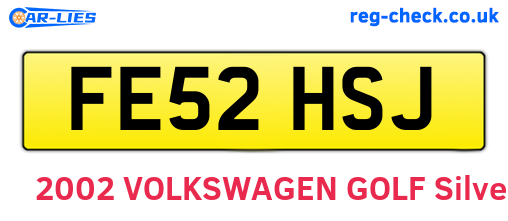FE52HSJ are the vehicle registration plates.