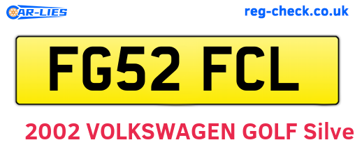 FG52FCL are the vehicle registration plates.