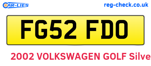 FG52FDO are the vehicle registration plates.