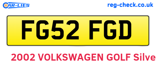 FG52FGD are the vehicle registration plates.
