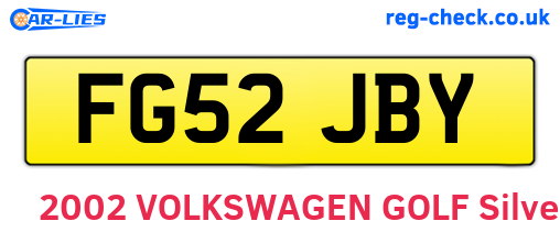 FG52JBY are the vehicle registration plates.