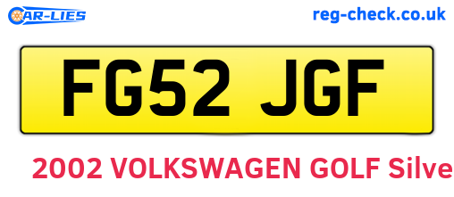 FG52JGF are the vehicle registration plates.
