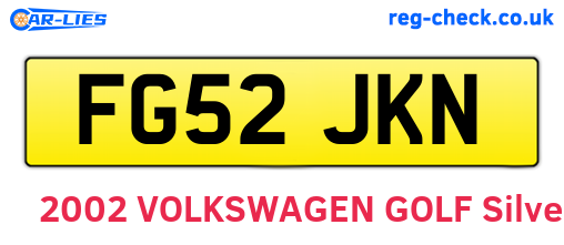 FG52JKN are the vehicle registration plates.