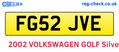 FG52JVE are the vehicle registration plates.