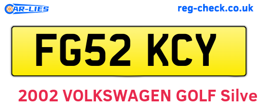 FG52KCY are the vehicle registration plates.