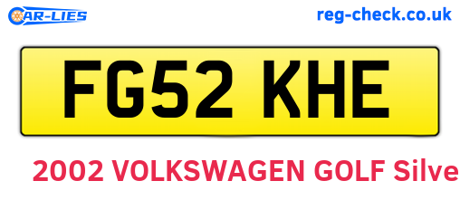 FG52KHE are the vehicle registration plates.