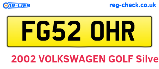 FG52OHR are the vehicle registration plates.
