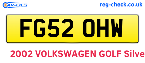 FG52OHW are the vehicle registration plates.