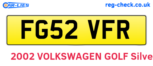 FG52VFR are the vehicle registration plates.