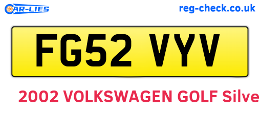 FG52VYV are the vehicle registration plates.