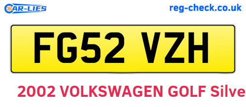 FG52VZH are the vehicle registration plates.