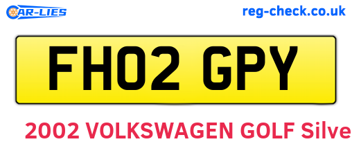 FH02GPY are the vehicle registration plates.