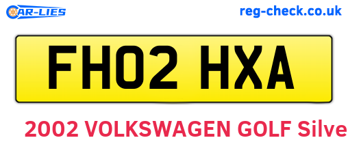 FH02HXA are the vehicle registration plates.