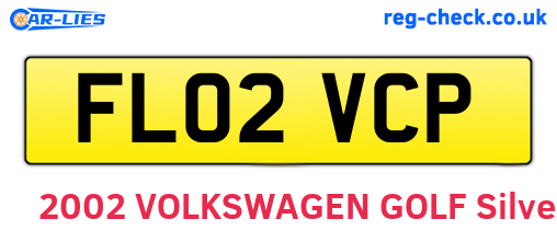 FL02VCP are the vehicle registration plates.
