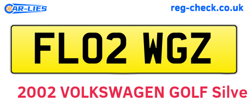 FL02WGZ are the vehicle registration plates.