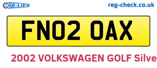 FN02OAX are the vehicle registration plates.