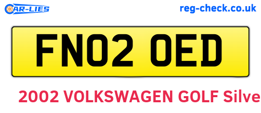 FN02OED are the vehicle registration plates.