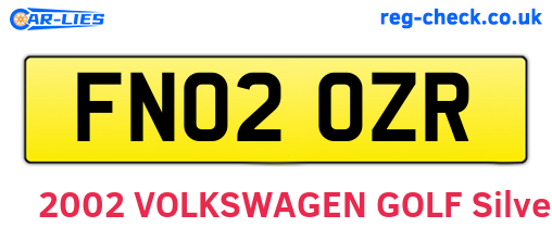 FN02OZR are the vehicle registration plates.