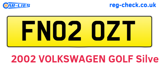 FN02OZT are the vehicle registration plates.