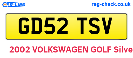 GD52TSV are the vehicle registration plates.