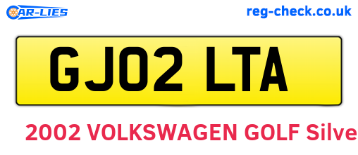GJ02LTA are the vehicle registration plates.