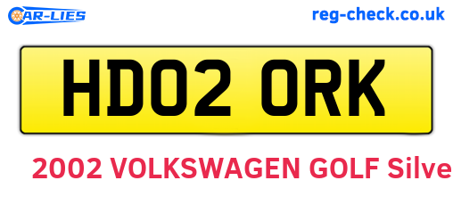 HD02ORK are the vehicle registration plates.