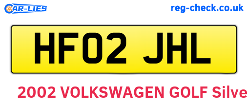 HF02JHL are the vehicle registration plates.