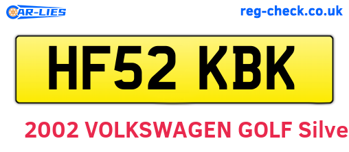 HF52KBK are the vehicle registration plates.