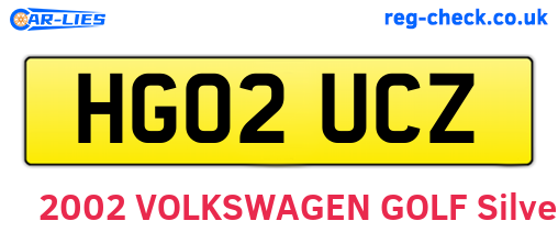 HG02UCZ are the vehicle registration plates.